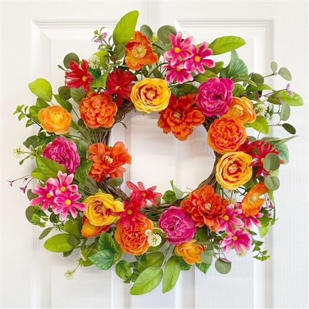 Wreath Vivid Flower 22 Inch