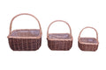 Basket Willow Two Tone Willow Squre Set X3