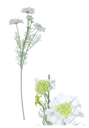 Artificial Scabiosa White 60cm (Pack of 2)