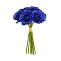 Artificial Open Rose Bouquet Blue 7 Heads