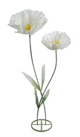 Artificial Emperor Poppy Double Stem White 160×50cm