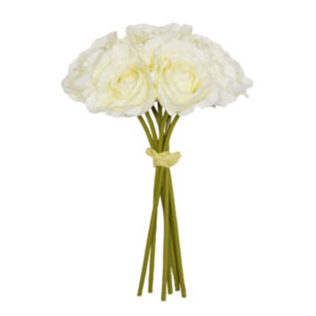 Artificial Open Rose Bouquet Cream 7 Heads
