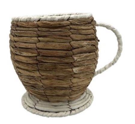 Planter Jasmine Cup White Wash 18cm