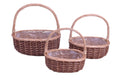 Basket Willow Two Tone Willow Oval Set X3