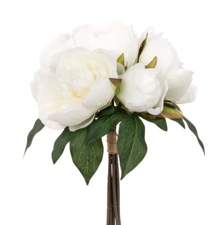 Artificial Peony Bundle White