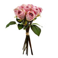 Artificial Rosebud Handtied Pink X12