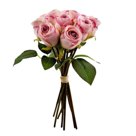 Artificial Rosebud Handtied Pink X12