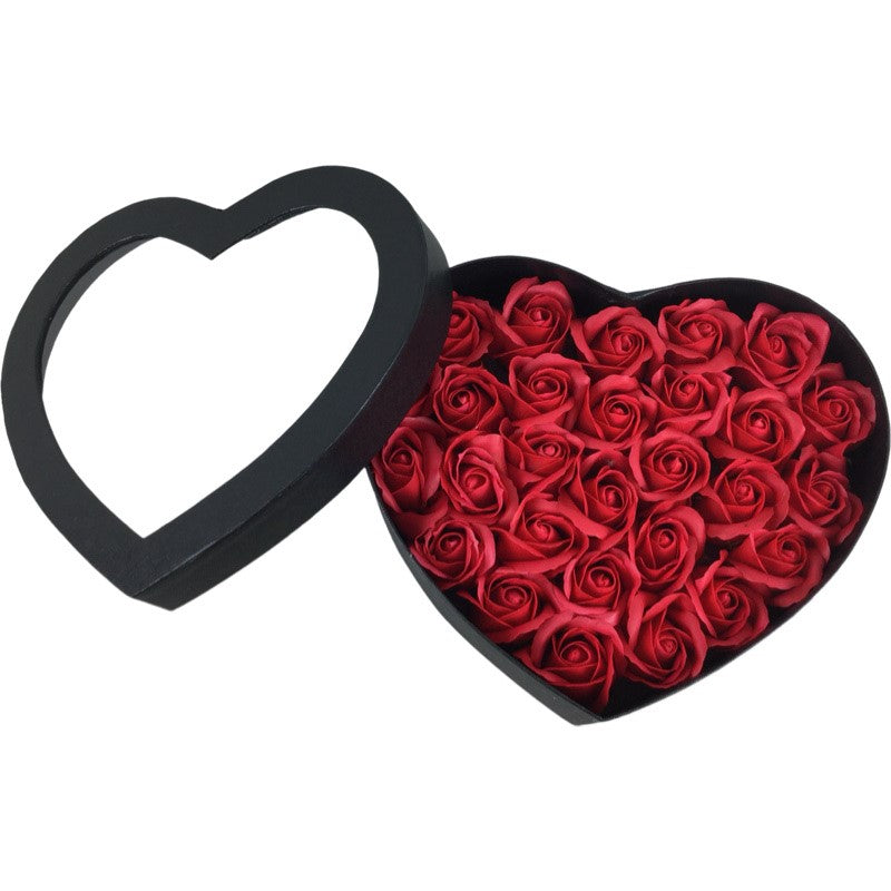 Heart Rose Box Black 27x24x11.5cm
