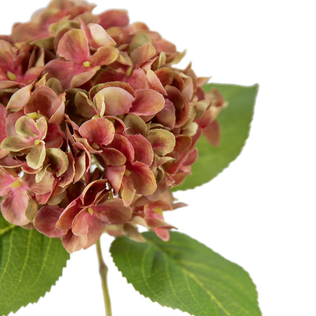 Artificial Hydrangea Pink Green 48cm (pack of 3)