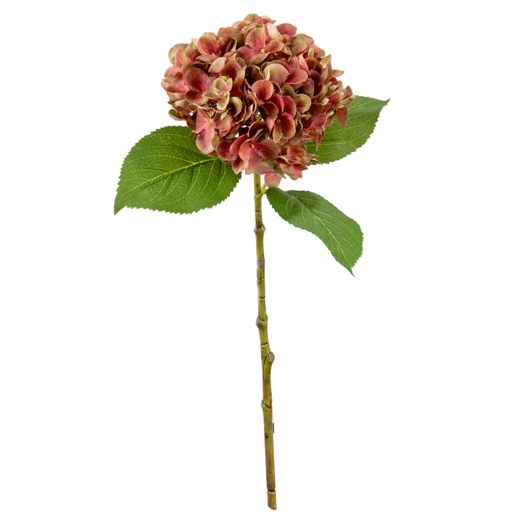 Artificial Hydrangea Pink Green 48cm (pack of 3)